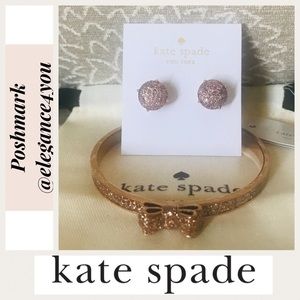 ✨KATE SPADE✨Rose Gold Glitter Bangle & Earring Set
